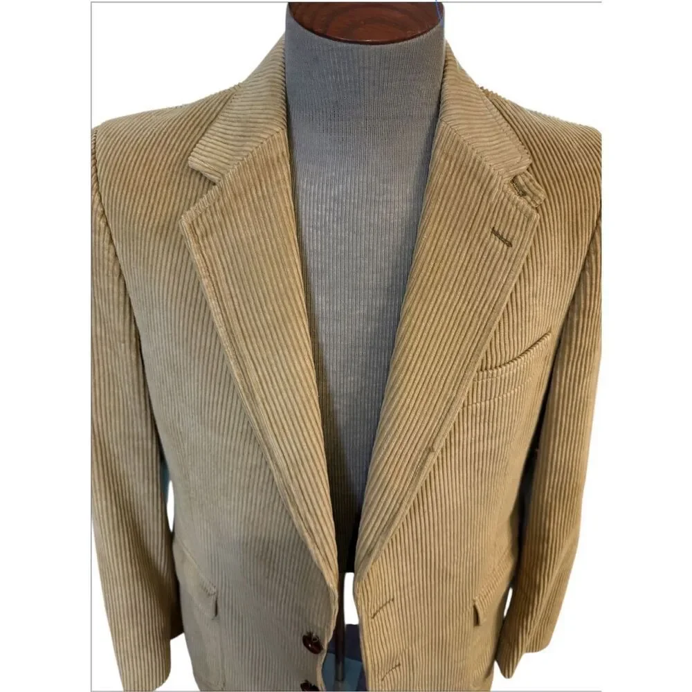 Woodmere Men’s Corduroy 2-Button Sport Coat Tan Sz. 42 Lined Substantial